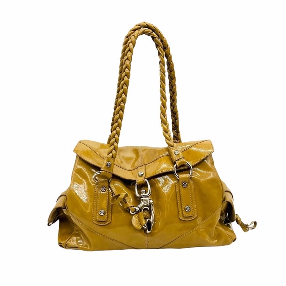 Francesco Biasia Handbags - Francesco Biasia tan patent leather satchel